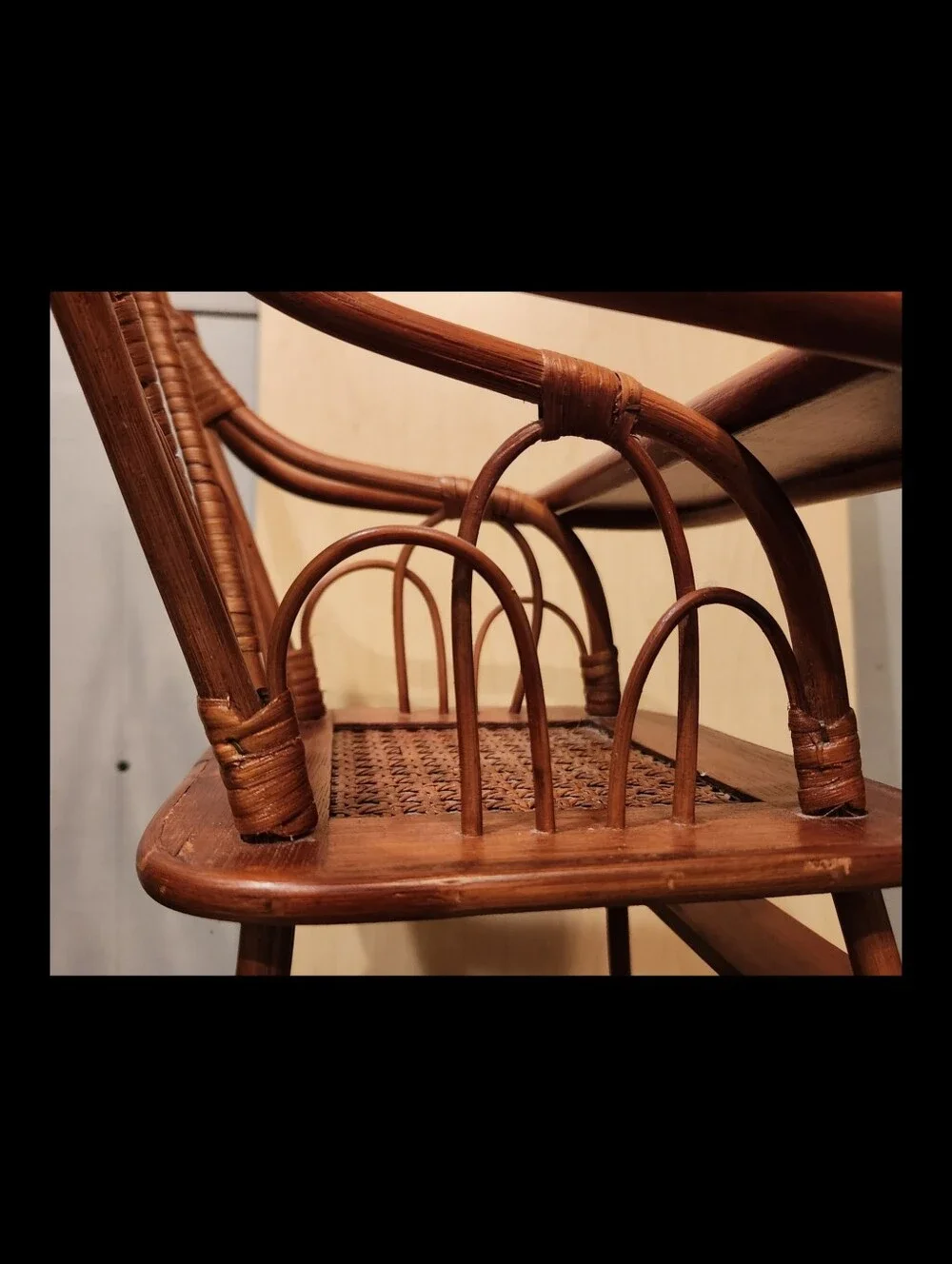 Vintage Wood Doll High Chair ~ Moveable Tray 20.5in Tall
